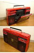 Image result for 80s Boombox Cassette Radio Red