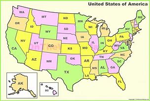 Image result for Printable US Map with State Names
