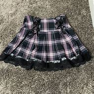 Image result for Pink and Black Skirt Textures Goth Plaid
