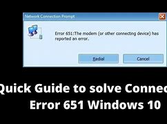 Image result for Error 651 Internet Connection
