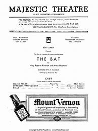 Image result for The Bat Playbill