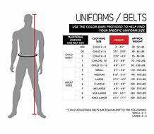 Image result for Martial Arts Uniforms Size Chart
