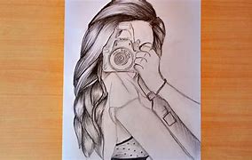 Image result for Girl Holding Canera Drawing