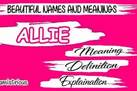 Image result for What Does Allie Mean Slang