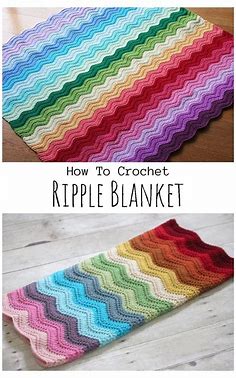 Crochet Ripple blanket #rainbow #crochet #blanket #pattern #ripple #afgh… | Chevron crochet blanket pattern, Rainbow crochet blanket pattern, Crochet ripple blanket