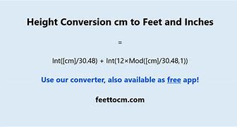 Image result for How to Convert Height to Cm