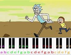 Image result for Rick and Morty Theme Song Notes with Letters