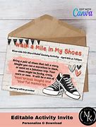 Image result for Walk a Mile in My Shoes Printable