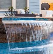 Image result for Swimming Pool Waterfall Fountain