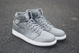 Image result for Air Jordan 1 Mid Sneakers Pure Grey