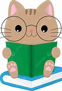 Image result for Cute Cat Reading a Book