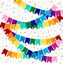 Image result for Multicolor Pennant Banner