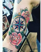 Image result for American Traditional Compass Rose Tattoo