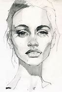 Image result for Black and White Face Drawing