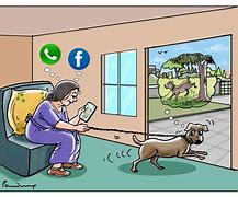 Image result for Social Media Addiction Cartoon