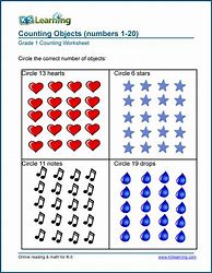 Image result for Counting Worksheets for Grade 1