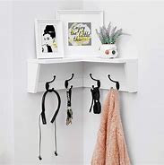 Image result for 12-Inch Long Wall Shelf with Hooks