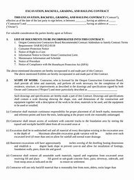 Image result for Excavation Contract Template