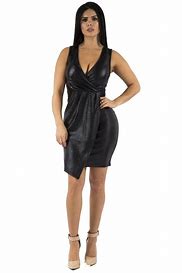 Image result for Faux Leather Slotty Dresses