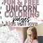 Image result for Unicorn Colouring in for Year Two Medium