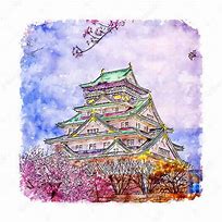 Image result for Osaka Castle Drawing