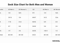 Image result for Men's Sock Size vs Shoe Size