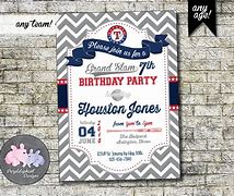 Image result for Texas Ranger Baseball Birthday Invitations