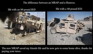 Image result for MRAP vs Humvee