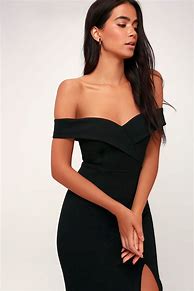 Image result for Black Off the Shoulder Formal Dress