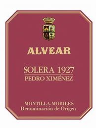 Image result for Alvear Pedro Ximenez Montilla Moriles Solera 1927