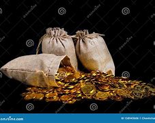Image result for Gold Bars and Coins in Sack
