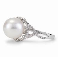 Image result for White Gold Pearl Diamond Ring