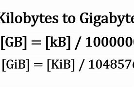 Image result for Bytes to Gigabytes