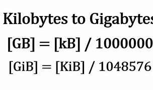 Image result for Conversion Chart for Kilobyte