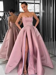 Image result for Pink Satin Gown