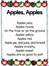 Image result for Apple Poem Kindergarten