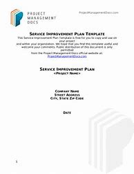 Image result for Service Improvement Plan Template