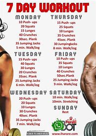 Image result for 7-Day Workout Plan Template