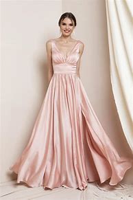 Image result for Pink Satin Gown