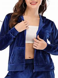 Image result for Velour Tracksuit Women Zip Up