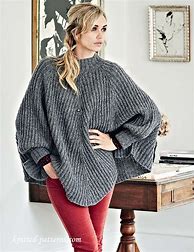 Image result for Poncho Sweater Knitting Pattern