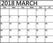Image result for March 2018 Calendar Printable Template