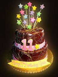 Image result for Purple 11 Birthday Cake