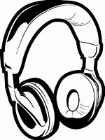 Image result for Headphones Black and White