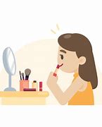 Image result for Girl Putting On Makeup Cartoon