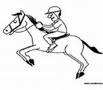 Image result for Jockey Riding a Horse to Print and Colour