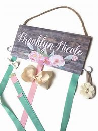 Image result for Wooden Hair Bow Holders