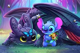 Image result for Cute Drawings of Stitch and Toothless