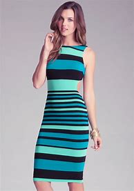Image result for Green Striped Midi Dress