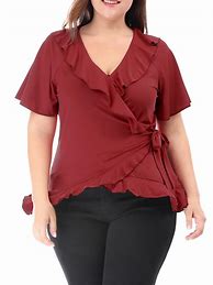 Image result for Women's Plus Size Blouse with Ruffles